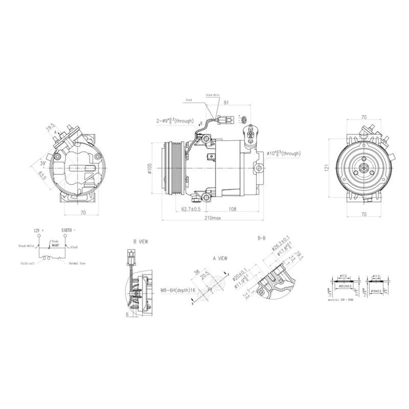 Hella Air Conditioning Compressor fits Opel Combo Box Body/Mpv 2005-2006 1.6
