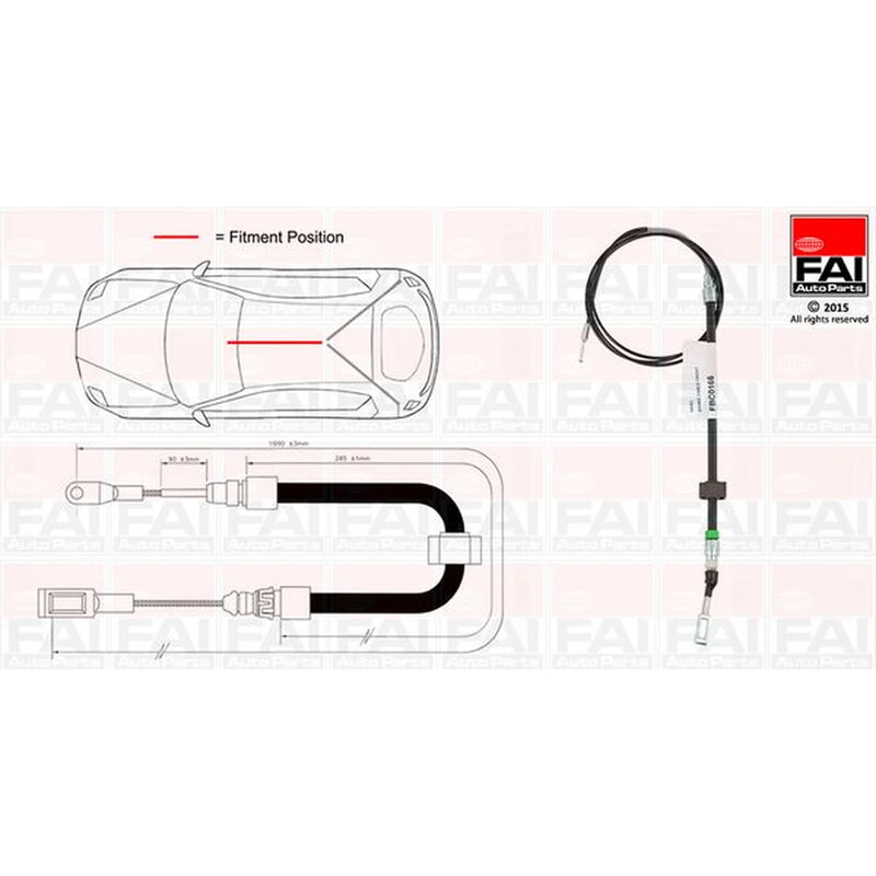 FAI Handbrake Cable Front fits Mercedes-Benz Sprinter 2-T 1995-2006