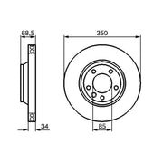 Bosch Front Brake Discs & Pads fits Porsche Cayenne 2010-2018 3.0 3.6 4.2 4.8