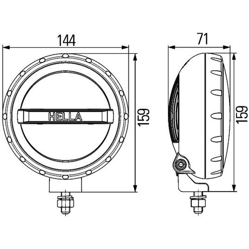 Hella Auxiliary Lamp 0GR Bk MD12 1F2 Left 1F2 012 414-001 E00001171223 1F2 012