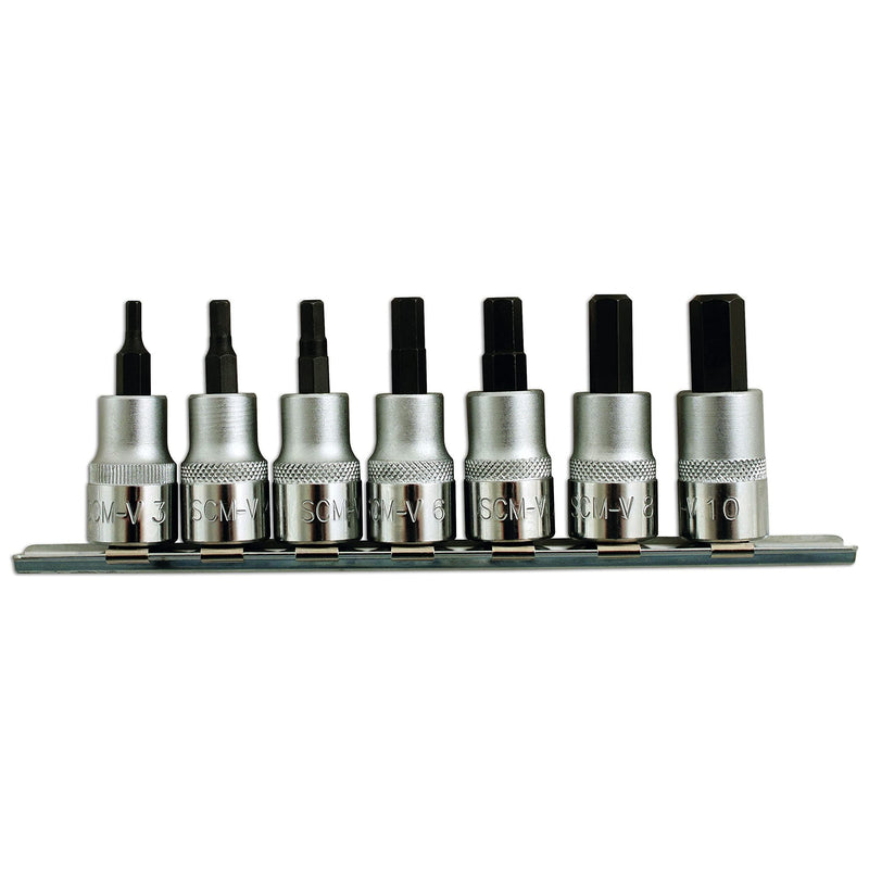 Laser Hex Socket Bit Set 3/8"D 7pc 1791 Laser - Dynamic Drive