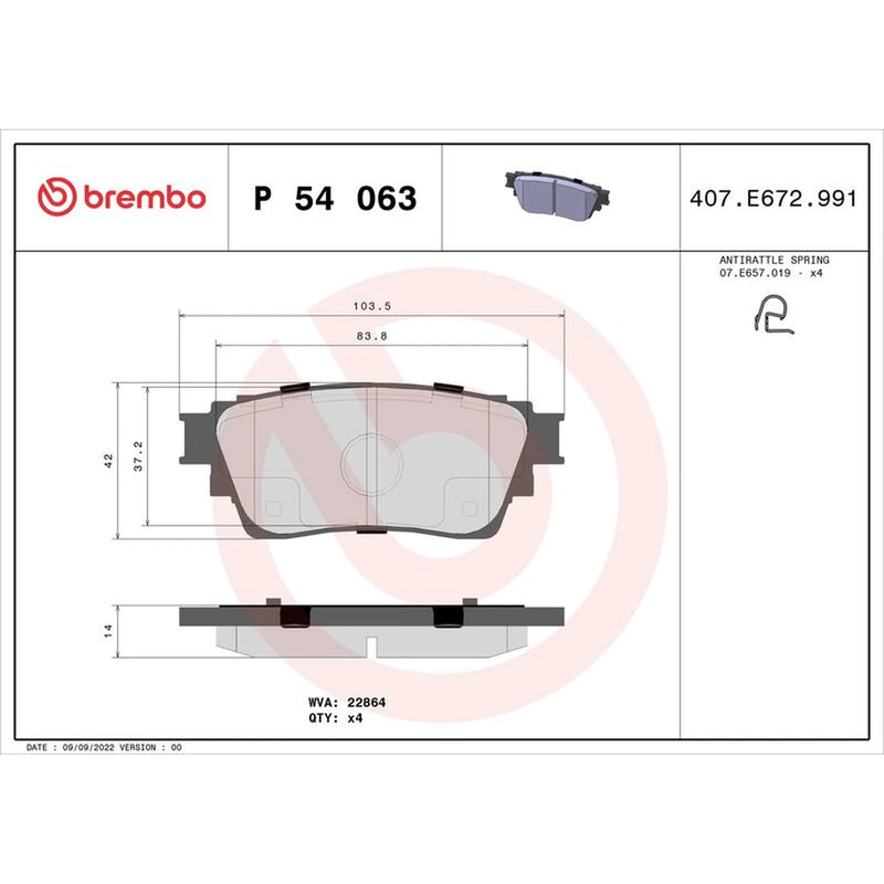 Brembo Front & Rear Pads fits Mitsubishi Outlander III 2012-2022 2.0 2.2