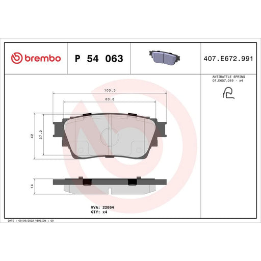 Brembo Front & Rear Pads fits Mitsubishi Outlander III 2012-2022 2.0 2.2