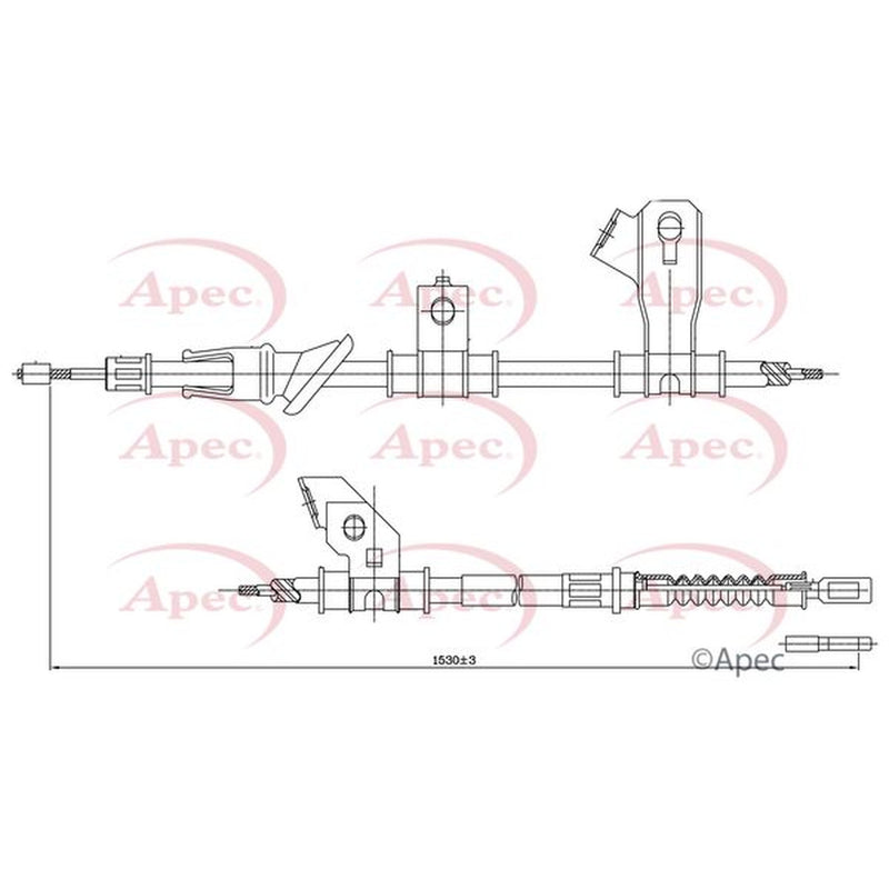 Apec Handbrake Cable Left Rear fits Mitsubishi Colt Czc VI 2006-2009 1.5