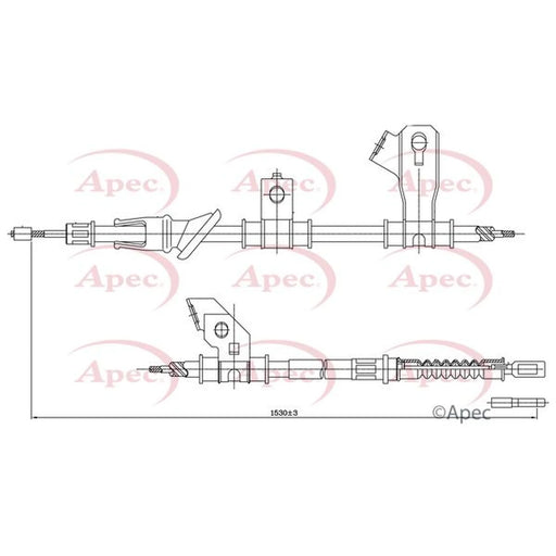Apec Handbrake Cable Left Rear CAB1302