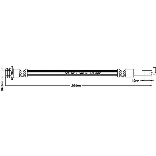 Juratek Brake Hydraulic Hose Line outer JBH1225R