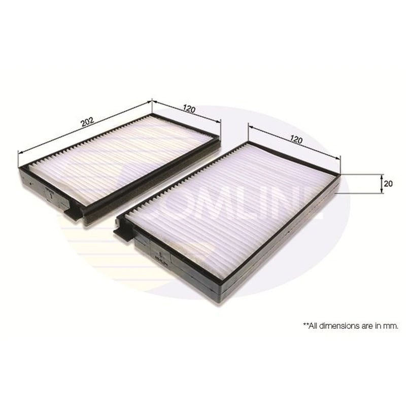Comline Cabin Air Filter (Pollen Filter) fits Hyundai I800 Travel 2008 on 2.5