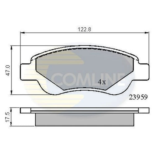 Comline 4 x Front Brake Pad Set fits Citroën C1 2005-2014 1.0 1.4