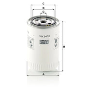 MANN-FILTER Fuel Filter Element WK 940/5