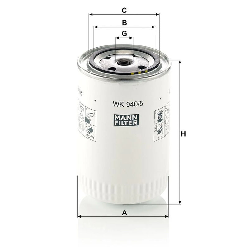 MANN-FILTER Fuel Filter Element WK 940/5