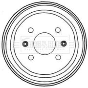 Borg & Beck Brake Drum Assembly Rear BBR7228