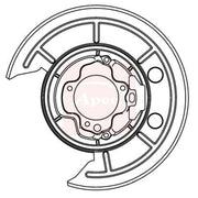 Apec Brake Disc Splash Guard Rear Left fits Citroën Relay III 2006-2020 2.2 3.0