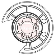 Apec Brake Disc Splash Guard Rear Left ASG1012