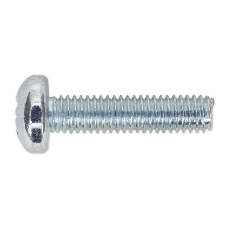 Sealey Machine Screw M6 x 25mm Pan Head Pozi Zinc Pack of 50 MSP625 Sealey - Dynamic Drive