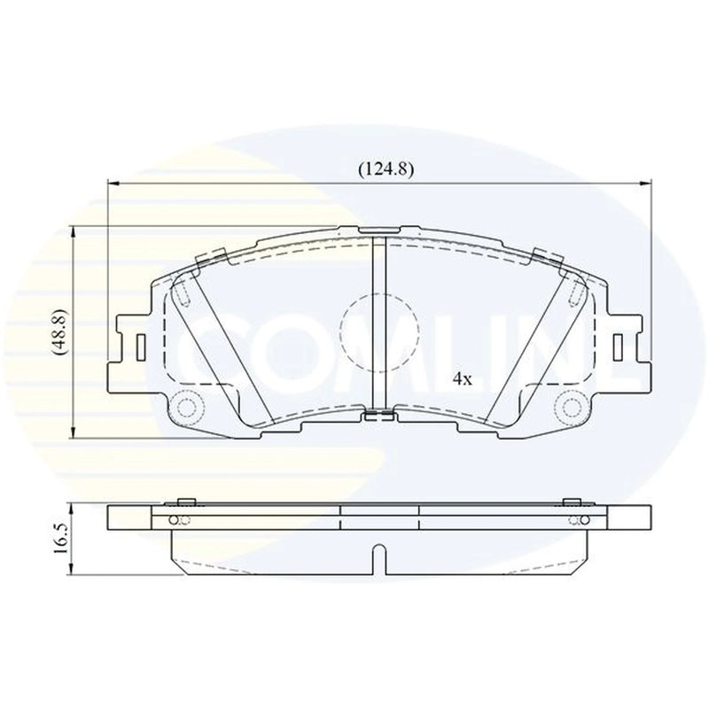 Comline 4 x Front Brake Pad Set fits Toyota Yaris 2020 on 1.5