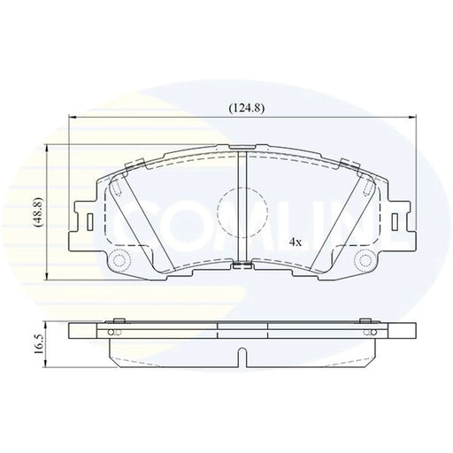 Comline 4 x Front Brake Pad Set fits Toyota Yaris 2020 on 1.5