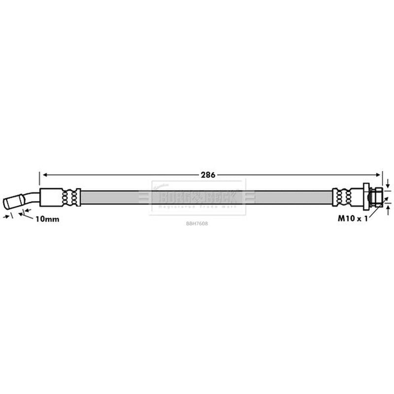 Borg & Beck Brake Hydraulic Hose Line Rear Left BBH7608