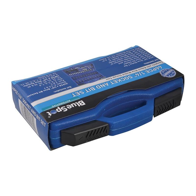 Bluespot Tools 1/4in Square Drive Socket & Bit Set, 46 Piece BlueSpot Tools - Dynamic Drive
