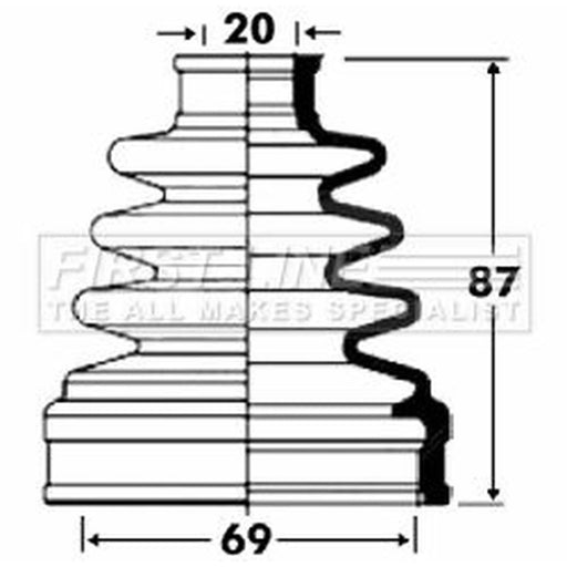 First Line Drive Shaft Bellow Kit Rear Left fits Subaru Forester 1997-2005 2.0