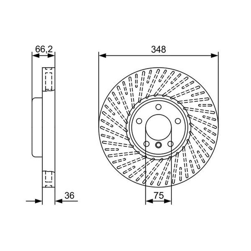 Bosch 2 x Vented Brake Discs
