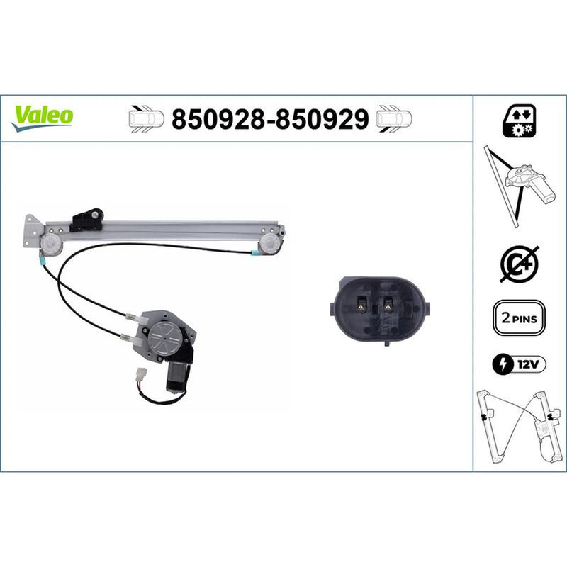 Valeo Electric Window Regulator Lifter Left Rear 850928