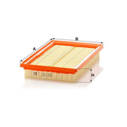 MANN-FILTER Engine Air Filter fits Hyundai Amica / Atoz 2003-2010 1.1