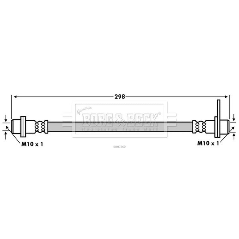 Borg & Beck Brake Hydraulic Hose Line inner BBH7560
