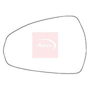 Apec Exterior Wing Mirror Glass Left fits Audi A3 2004-2020