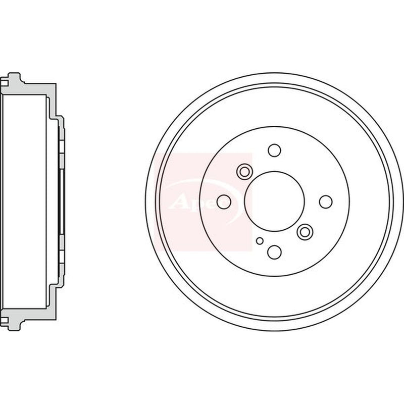 Apec Brake Drum Assembly Rear fits Ford Ecosport 2012-2022 1.0 1.5 1.6