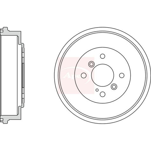Apec Brake Drum Assembly Rear fits Ford Ecosport 2012-2022 1.0 1.5 1.6