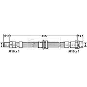 Borg & Beck Brake Hydraulic Hose Line Rear Right BBH7396