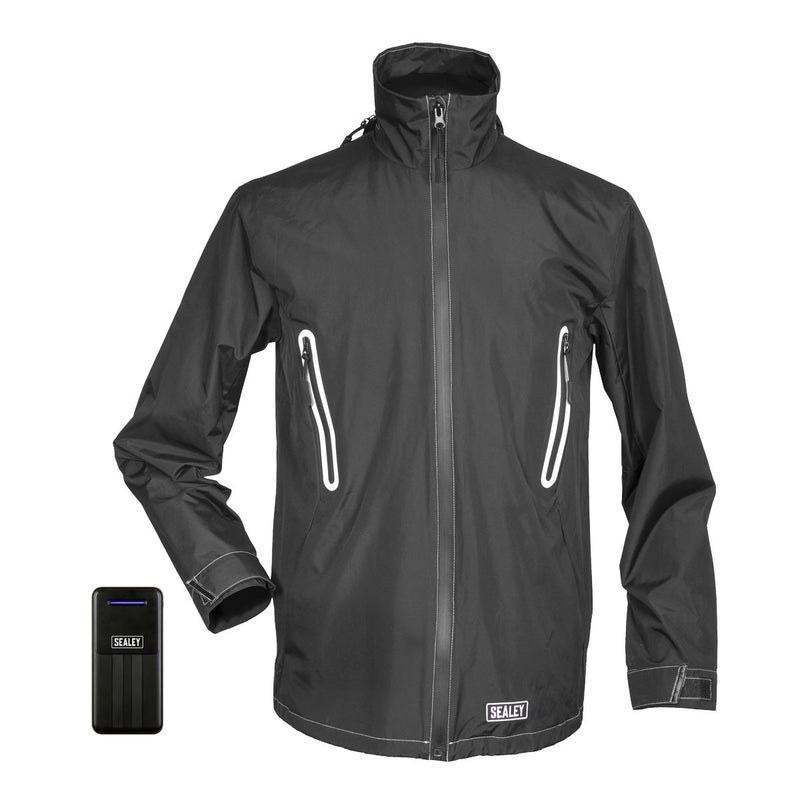 Sealey 5V Heated Rain Jacket with Power Bank 10Ah - Medium HJ02KIT Sealey - Dynamic Drive
