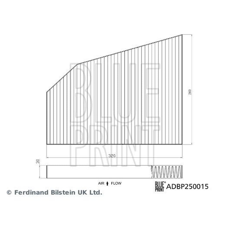 Blue Print Cabin Air Filter (Pollen Filter) fits Tesla Model X 2015-2017