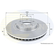 Comline Front Brake Discs & Pads fits Audi Q5 2008-2017 2.0 3.0