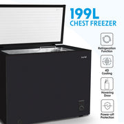 Baridi Freestanding Chest Freezer 199L Capacity - Black DH151 Baridi - Dynamic Drive