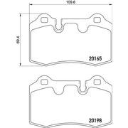 Brembo 4 x Rear Brake Pad Set fits Aston Martin DB9 Vantage 2004-2016 6.0