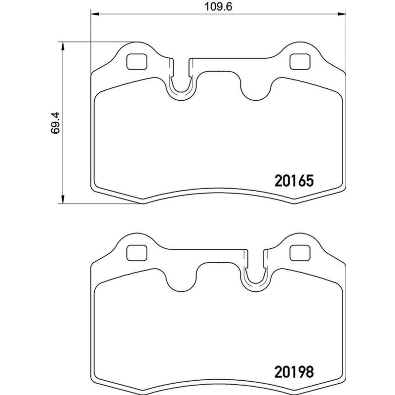 Brembo 4 x Rear Brake Pad Set fits Aston Martin DB9 Vantage 2004-2016 6.0
