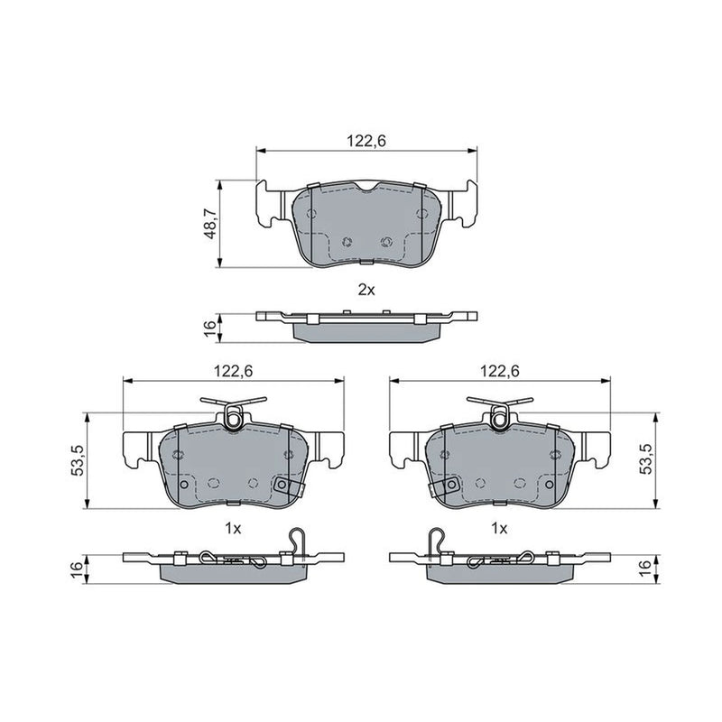 Bosch Front & Rear Pads fits Honda Civic X 2017-2022 2.0