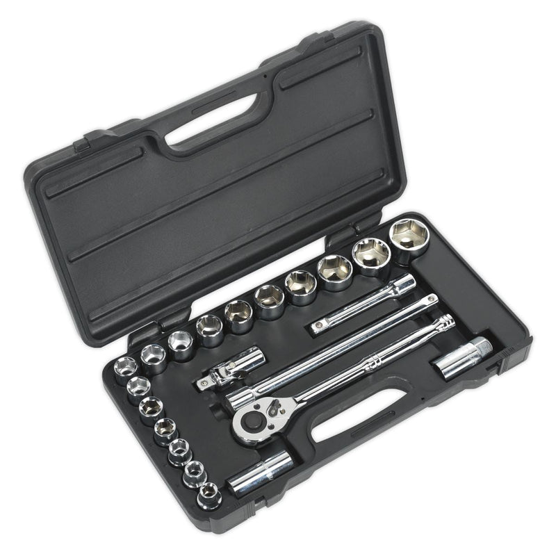 Siegen by Sealey Socket Set 22Pc 1/2Inchsq Drive 6Pt Walldrive Metric Siegen by Sealey - Dynamic Drive