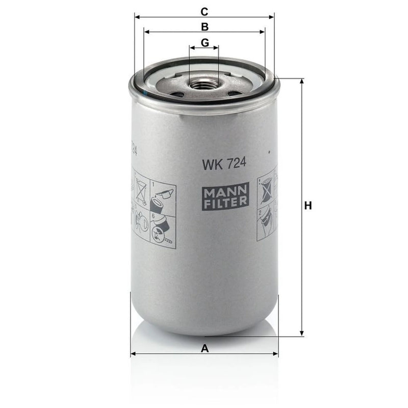 MANN-FILTER Fuel Filter Element WK 724
