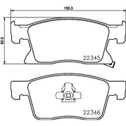 Mintex Front Brake Pad Set fits Opel Astra K 2015-2021 1.0 1.2 1.4 1.5 1.6
