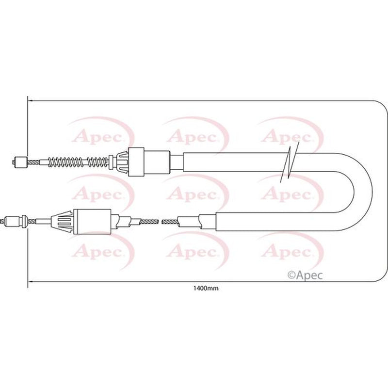 Apec Handbrake Cable Right Rear fits Renault Clio 2001-2016 1.2