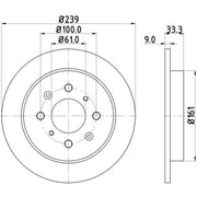 DON 2 x Solid Brake Discs fits Honda Jazz III 2008-2015 1.2 1.3 1.4