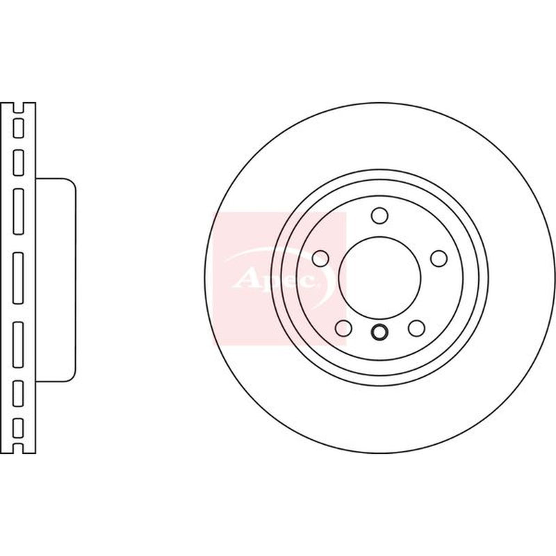 Apec 2 x Vented Brake Discs fits BMW 1 2007-2013