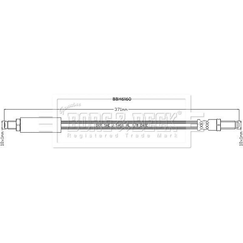 Borg & Beck Brake Hydraulic Hose Line Rear BBH6160