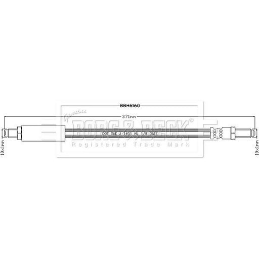 Borg & Beck Brake Hydraulic Hose Line Rear BBH6160
