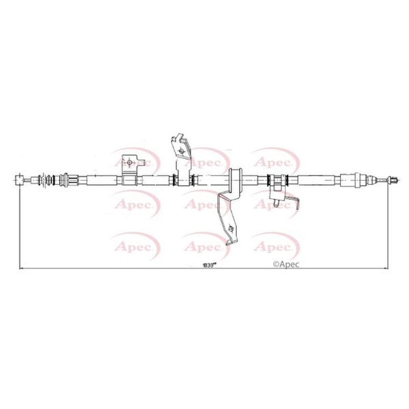 Apec Handbrake Cable Left Rear fits Mazda 5 2005-2010 1.6 1.8 2.0