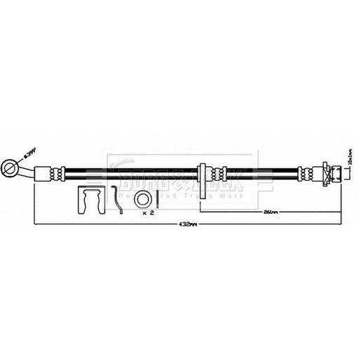 Borg & Beck Brake Hydraulic Hose Line Front Right BBH8400