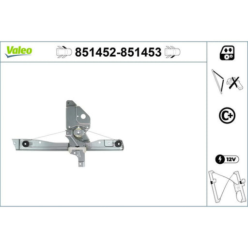 Valeo Electric Window Regulator Lifter Left Front 851452