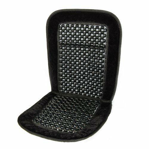 Black Wooden Bead Beaded Pair Massage Massaging Car Taxi Cover Cushion Streetwize  - Dynamic Drive